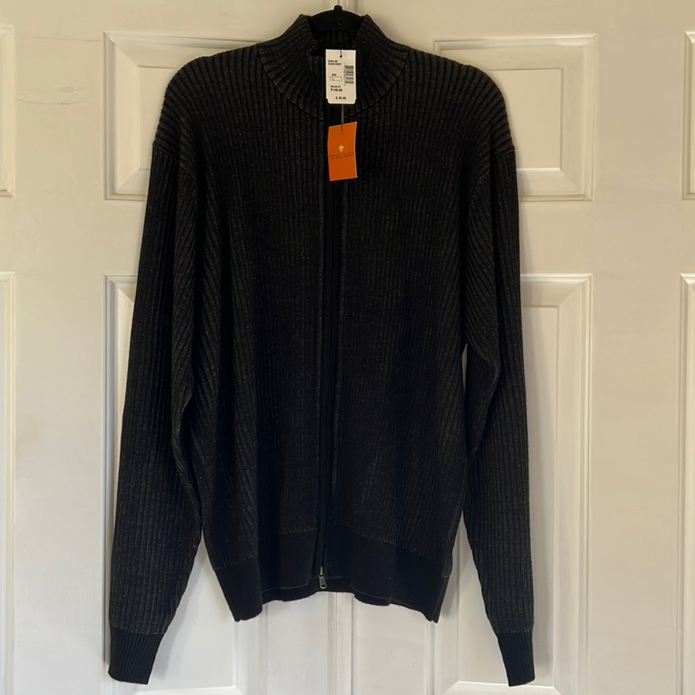 Toscano Zip-Up Black Cozy Jacket.